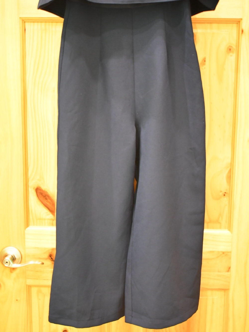 Gianni Bini Navy Layered Bodice Wide-Leg Jumpsuit - Picture 4 of 8